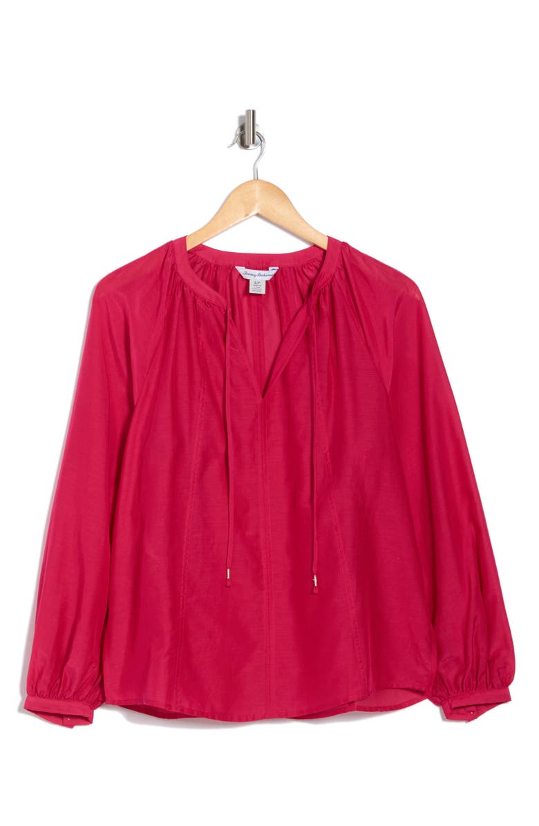 Tommy Bahama Agua Amara Long Sleeve Peasant Top, Alternate, color, Pink Papaya