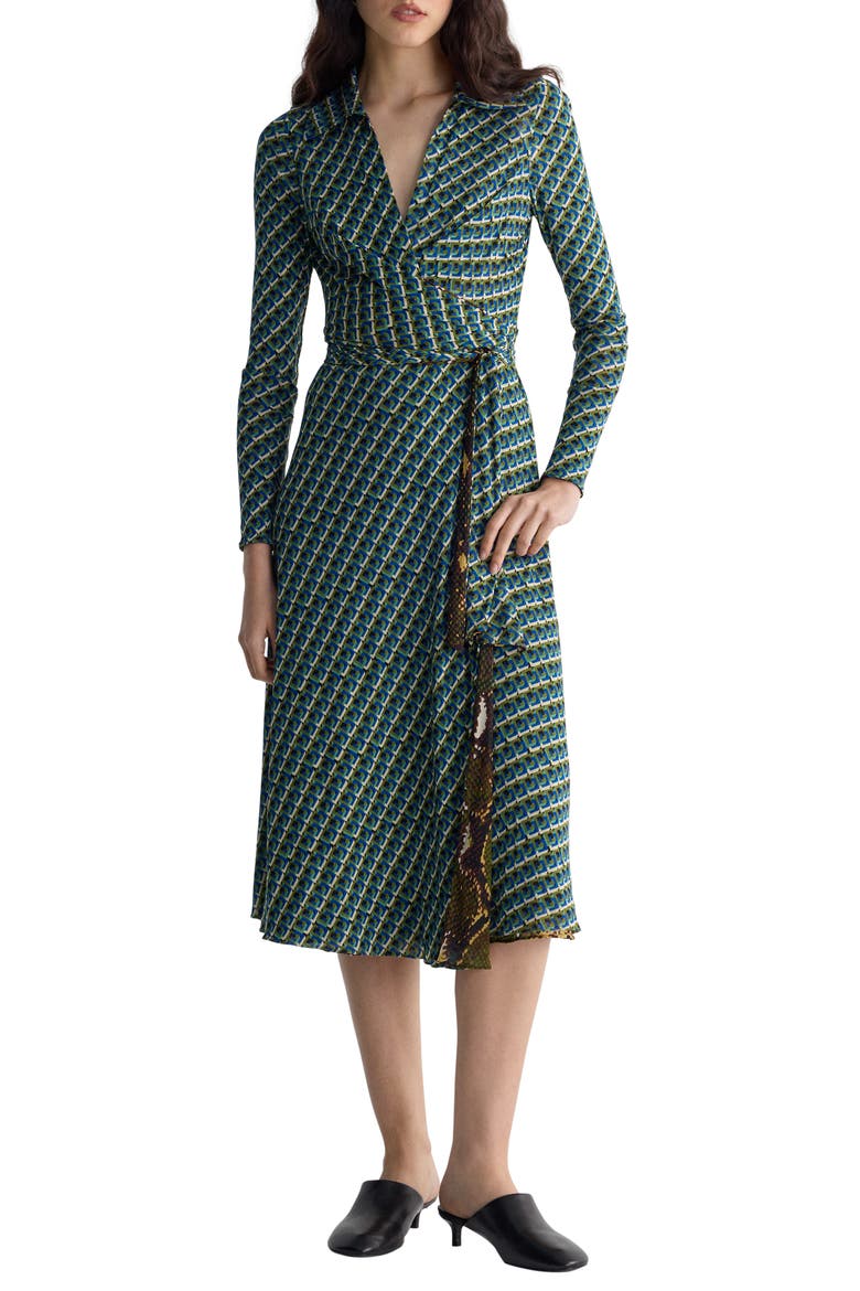 Phoenix Reversible Midi Dress, Alternate, color, SERPENTE CARAWAY/GEO PESTO