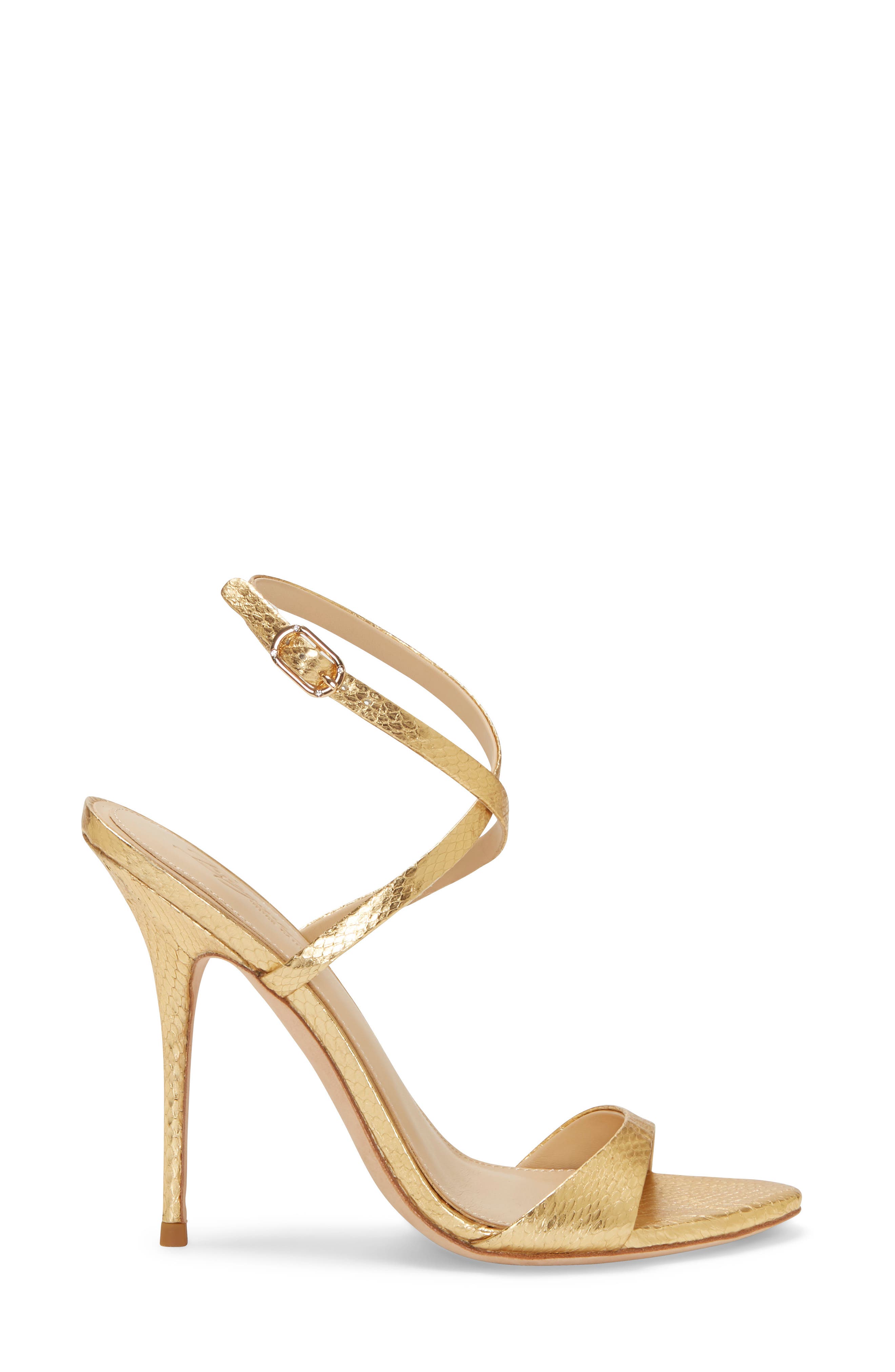 Imagine Vince Camuto Rora Ankle Strap Stiletto Sandal, Alternate, color, GOLD SNAKE PRINT