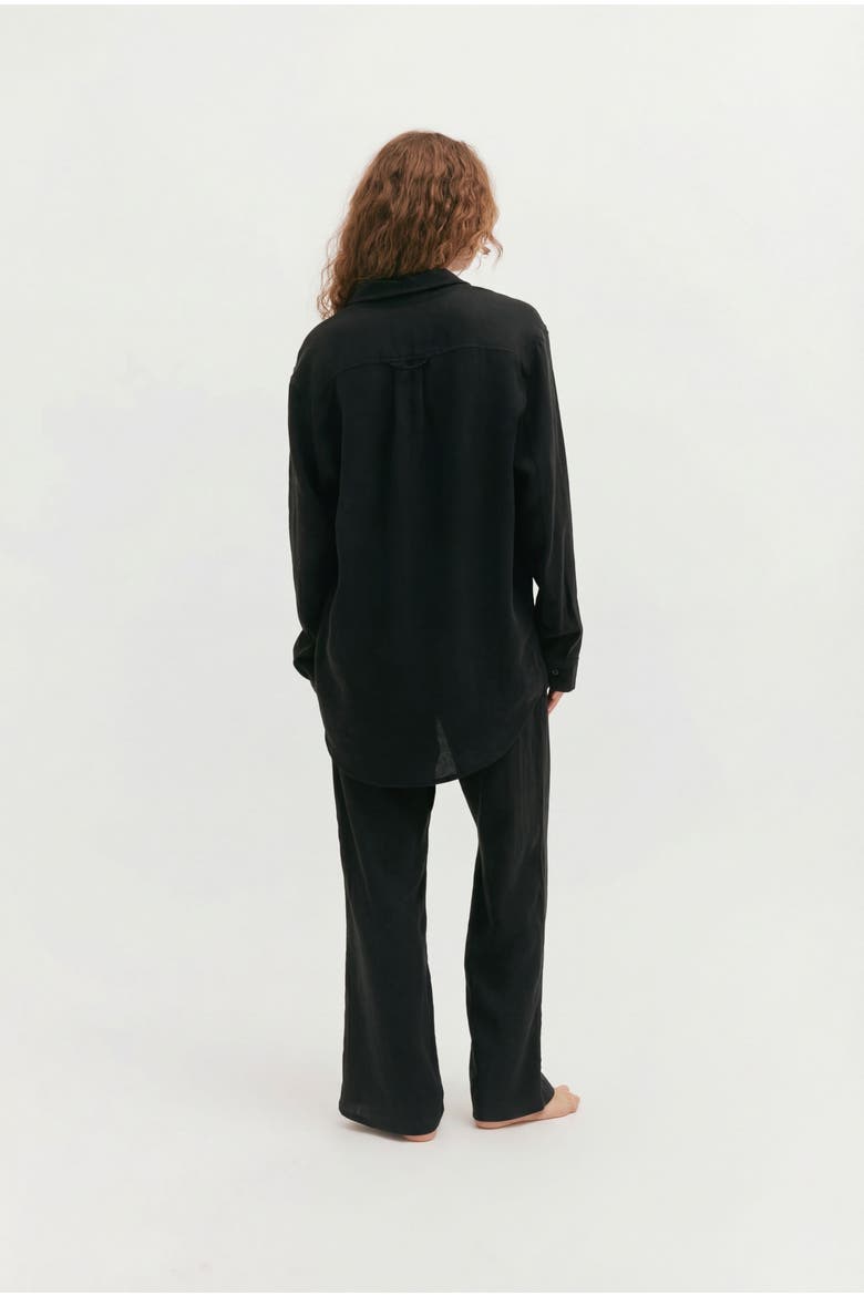 Lounge Pajama Shirt, Alternate, color, Black