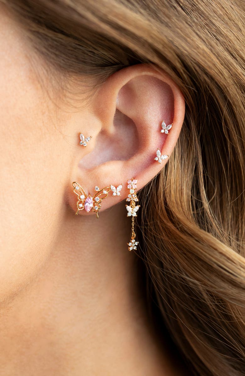 Girls Crew Mari Dangle Hoop Earrings, Alternate, color, Gold