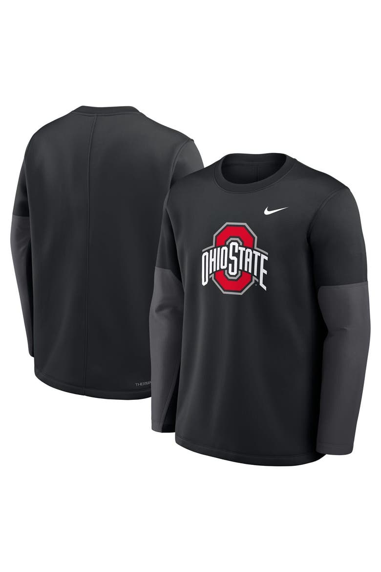 Men's Nike Black Ohio State Buckeyes 2025 Sideline Coach Performance Long Sleeve T-Shirt, Alternate, color, Black