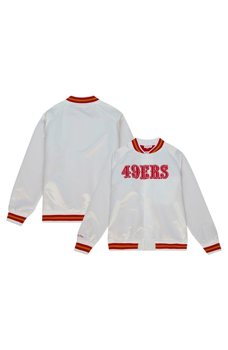 Mitchell
Ness Men
s Mitchell
Ness White San Francisco 49ers Vintage Logo Satin Full-Snap Jacket, Alternate, color, White