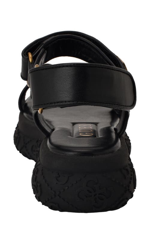 Guess Lanara Ankle Strap Platform Sandal In Black
