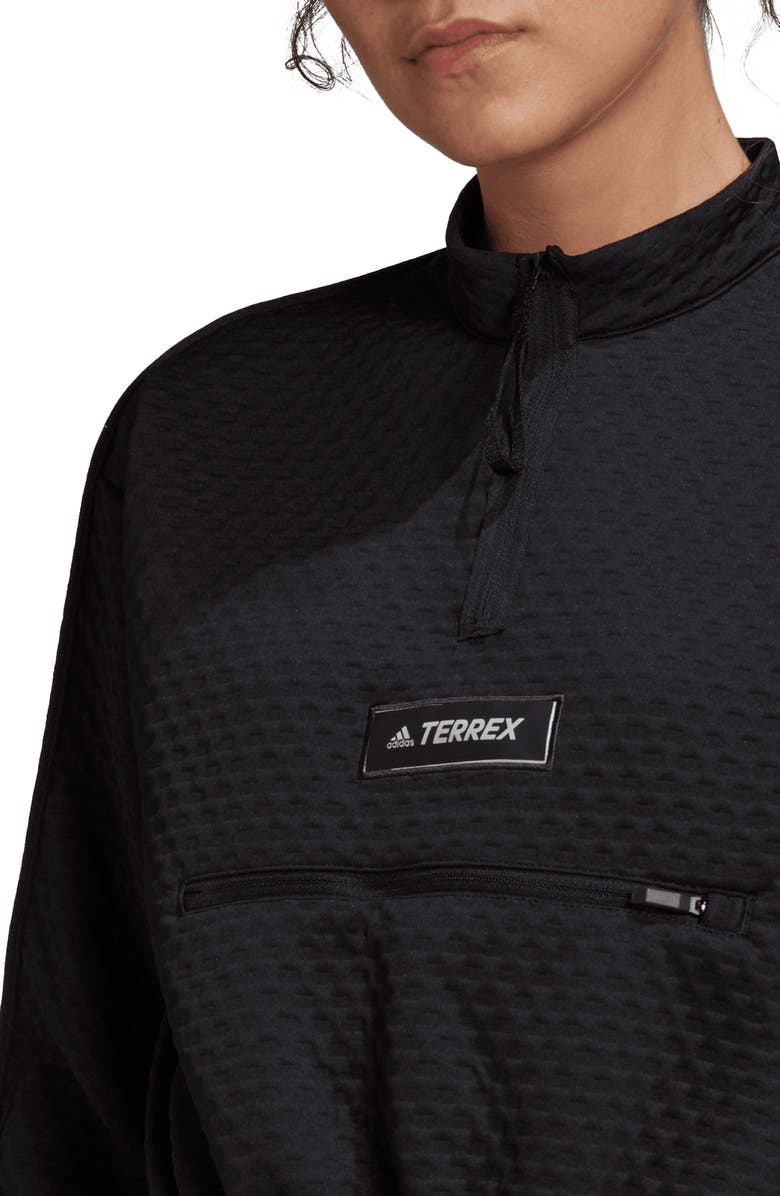 adidas Terrex Hike Fleece Half Zip Sweatshirt, Alternate, color,