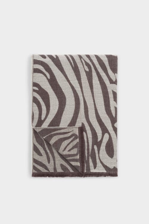 Katie Loxton Zebra Printed Blanket Scarf In Brown