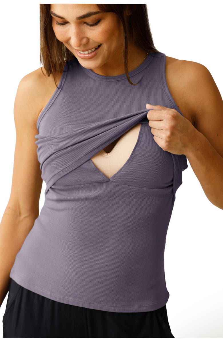 Kindred Bravely Maternity  Ribbed Racerback Nursing Tank, Alternate, color, Granite