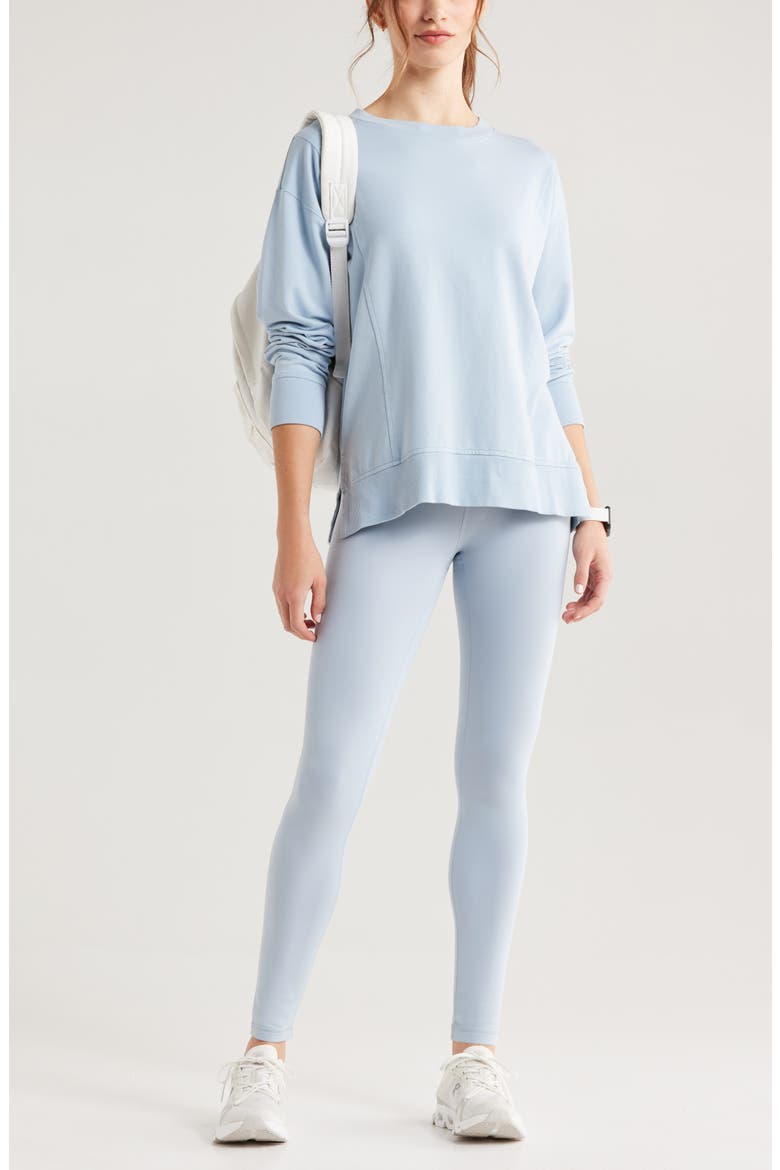 Luxe French Terry Sweatshirt, Alternate, color, BLUE FOG