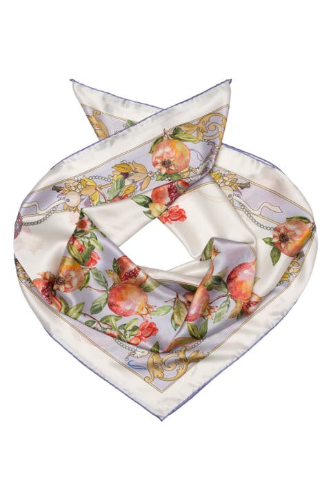 Melograno - Hand Rolled Silk Foulard for Women