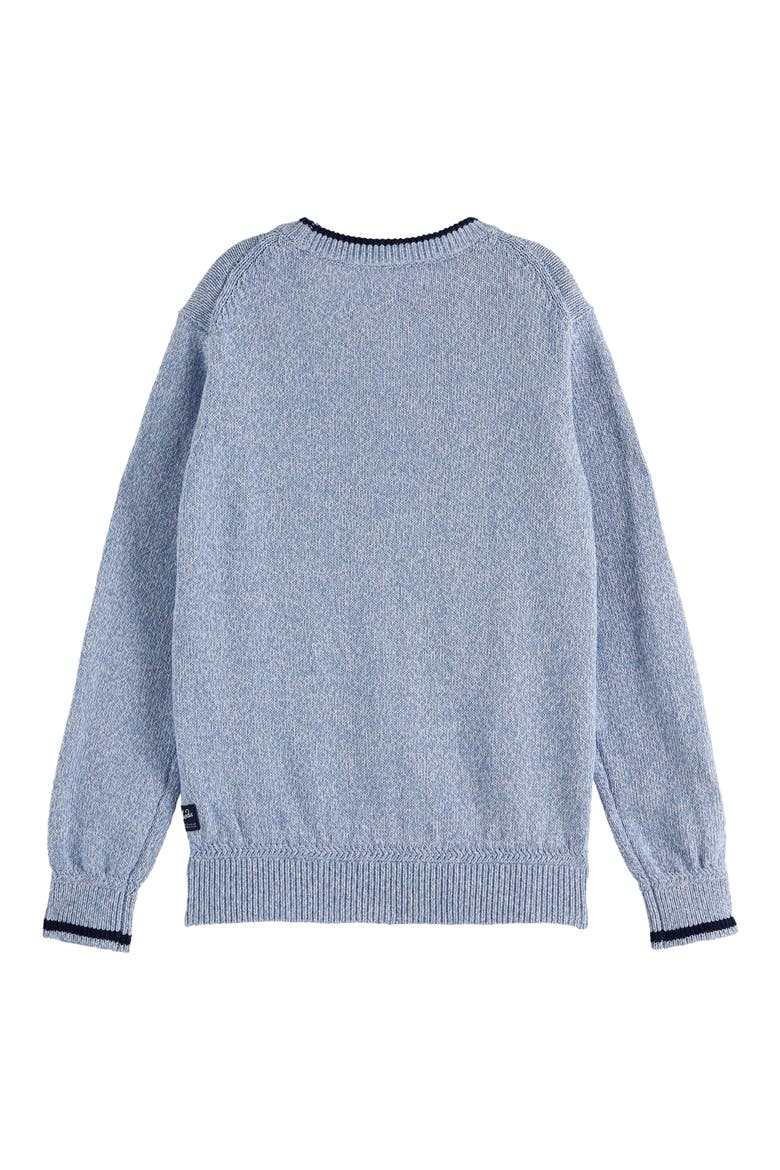 Kids' Mélange Cotton Crewneck Sweater, Alternate, color, FADED DENIM