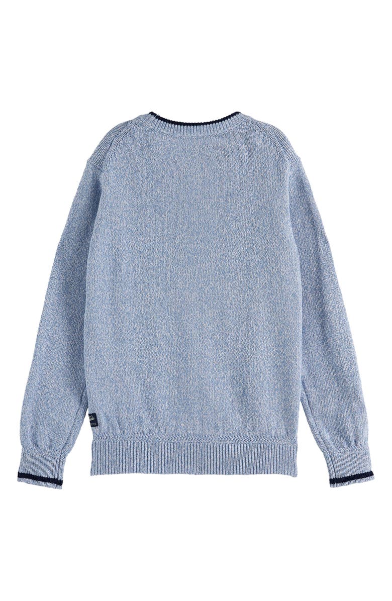 Scotch & Soda Kids' Mélange Cotton Crewneck Sweater, Alternate, color, Faded Denim