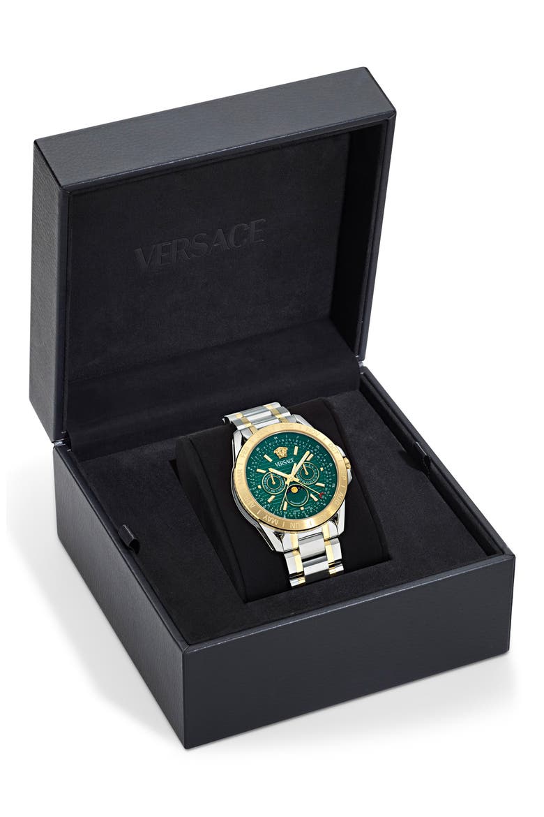 V-Galaxy Moonphase Two-Tone Bracelet Watch, 43mm, Alternate, color, TWO TONE