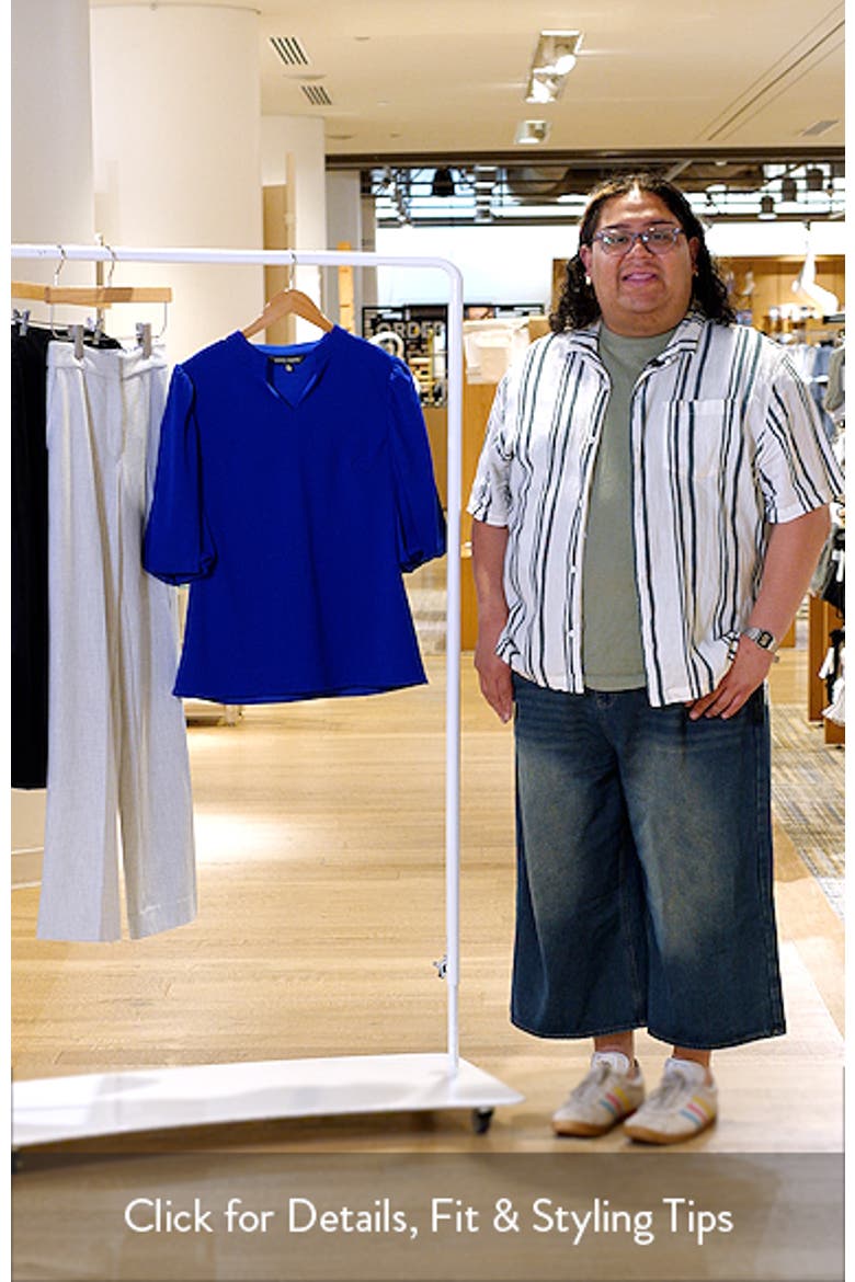 Deco Puff Sleeve Stretch Crepe Top video