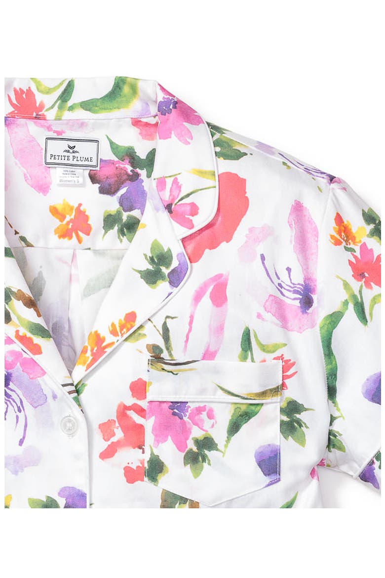 Gardens of Giverny Floral Short Pajamas, Alternate, color, WHITE