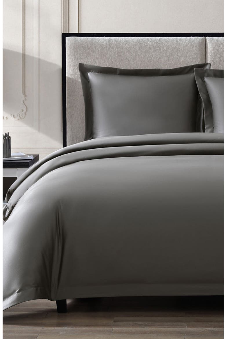 500 Thread Count Egyptian Cotton Sateen Ultra Sateen 3-Piece Duvet Cover Set, Main, color, CHARCOAL