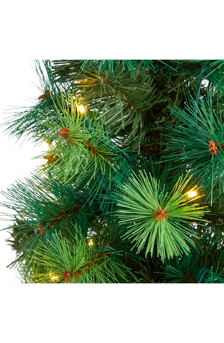 NEARLY NATURAL 4-ft Assorted Green Scotch Pine Artificial Christmas Tree with 70 LED Lights, Alternate, color, 