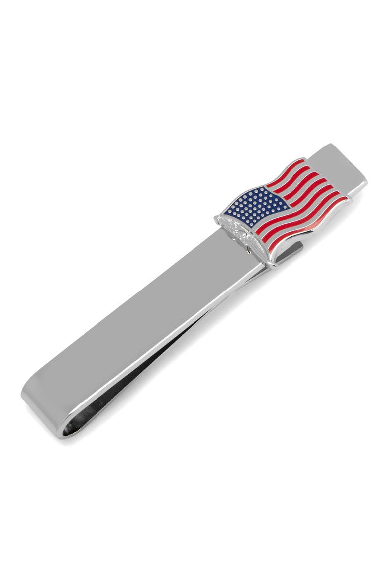 American Flag Cuff Links & Tie Bar Set, Alternate, color, RED