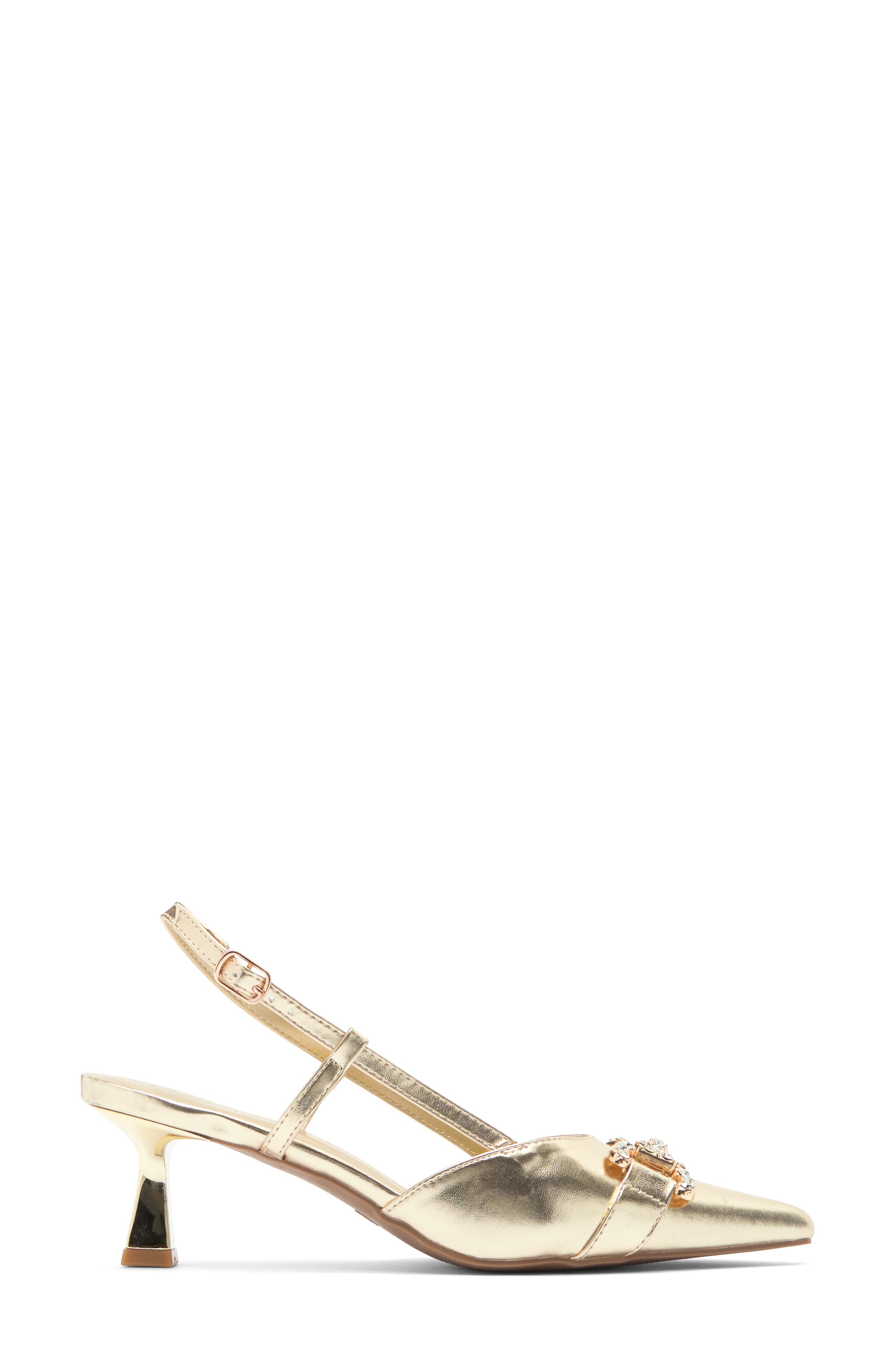 WILD DIVA LOUNGE Aleena Kitten Heel Pump, Alternate, color, Gold