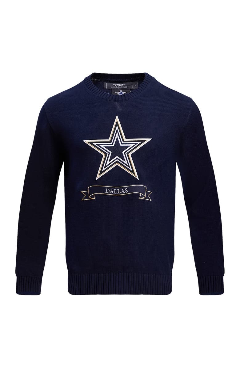 PRO STANDARD Men's Pro Standard Navy Dallas Cowboys Prep Knit Sweater, Alternate, color, 