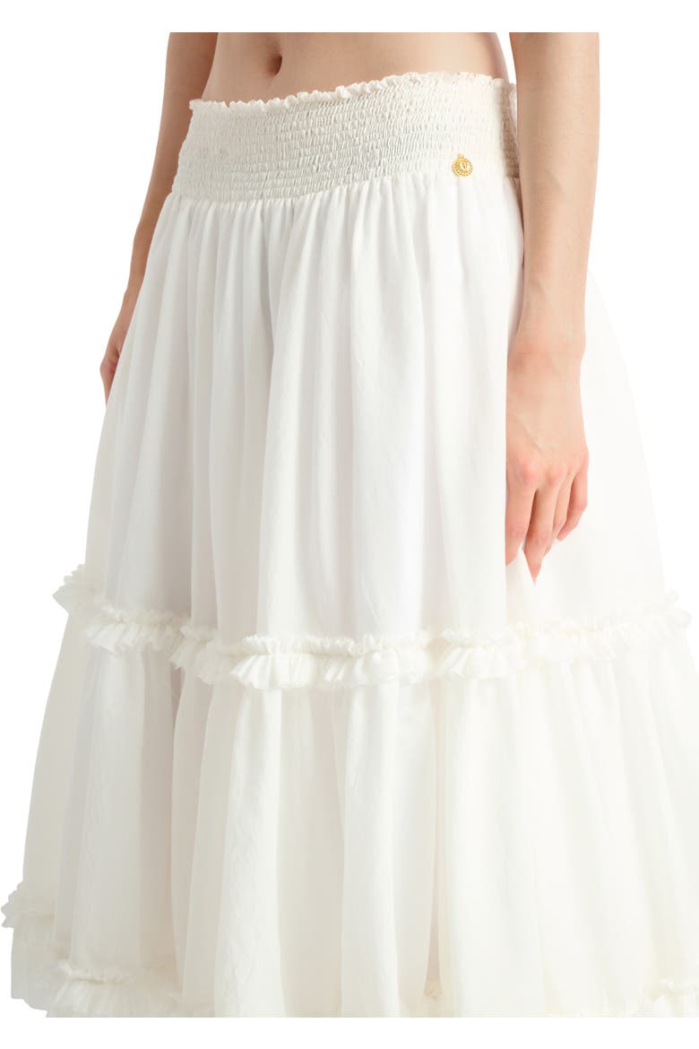 Long gathered skirt, Alternate, color, white