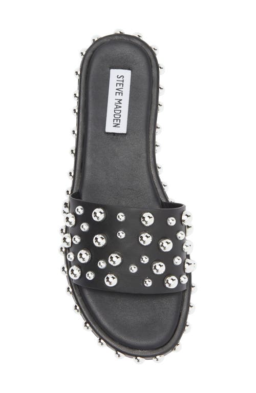 Steve Madden Rubee Stud Slide Sandal In Black