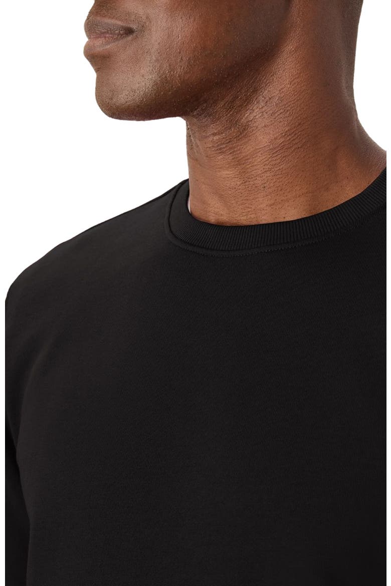 Organic Cotton Cloud Brushed Fleece Crew Sweatshirt, Alternate, color, Black