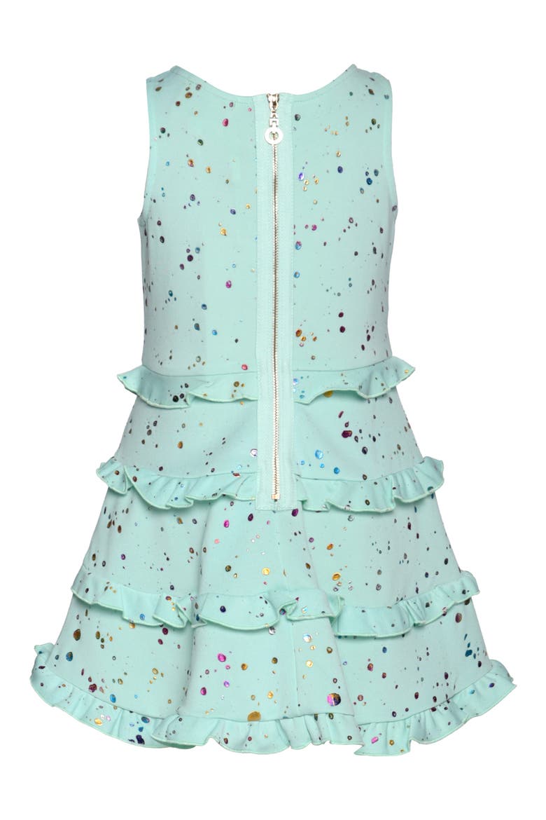Kids' Splatter Print Tiered Ruffle Dress, Alternate, color, MINT