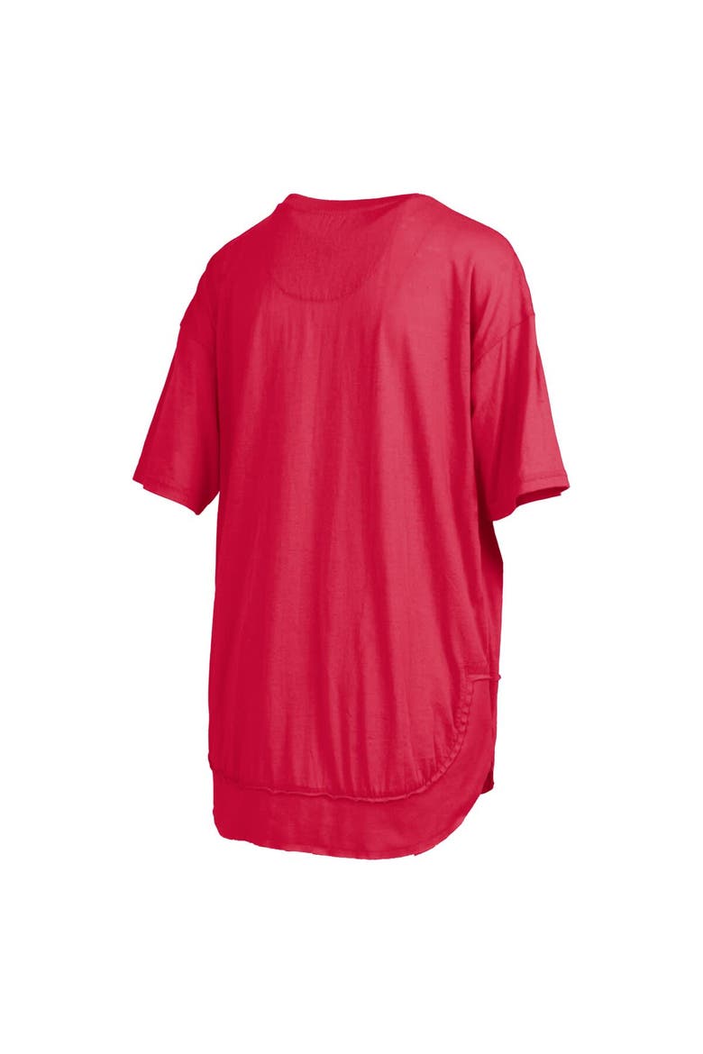 Women's Pressbox  Scarlet Ohio State Buckeyes Poncho T-Shirt, Alternate, color, Scarlet