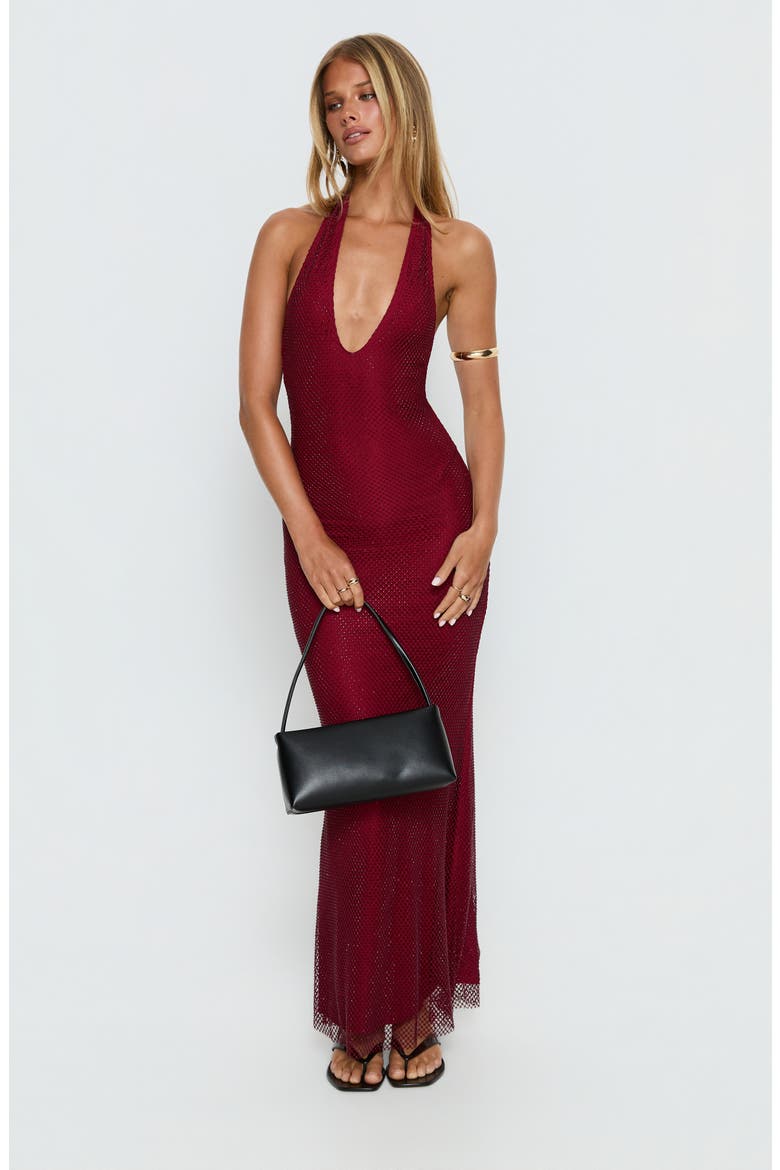 Earls Halter Maxi Dress, Alternate, color, RED