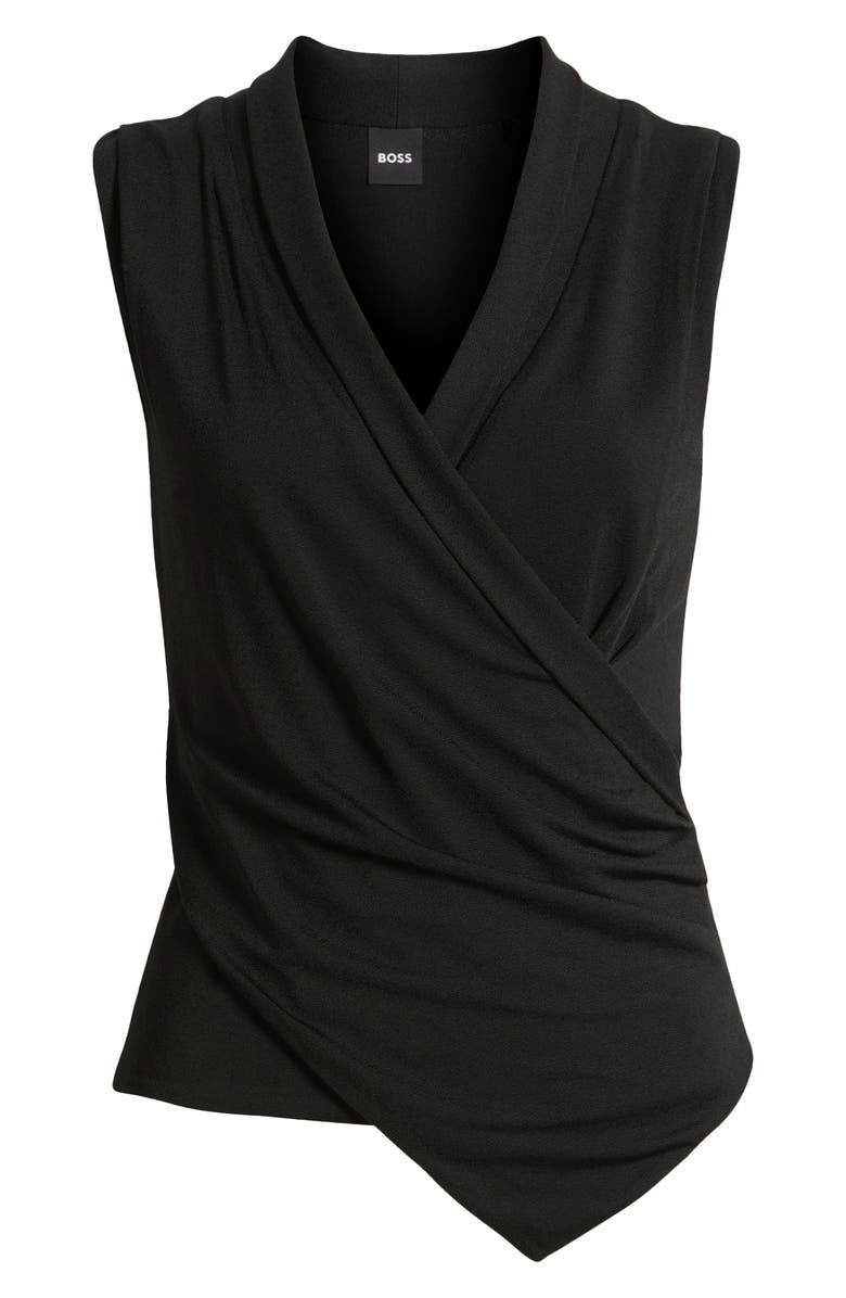 BOSS Euna Sleeveless Faux Wrap Top, Alternate, color, 