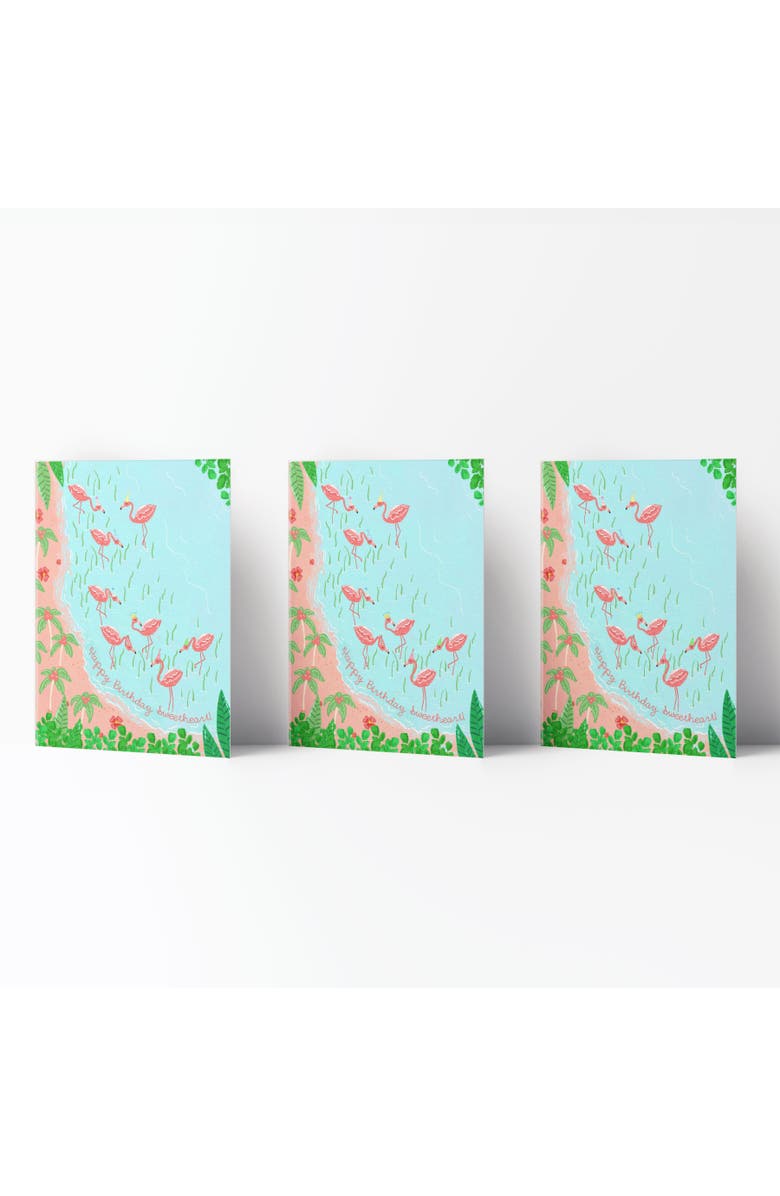 Ramus & Co Birthday Greeting Card Pack Sets (3 ct) Flamingo Party, Main, color, Multi-Pack