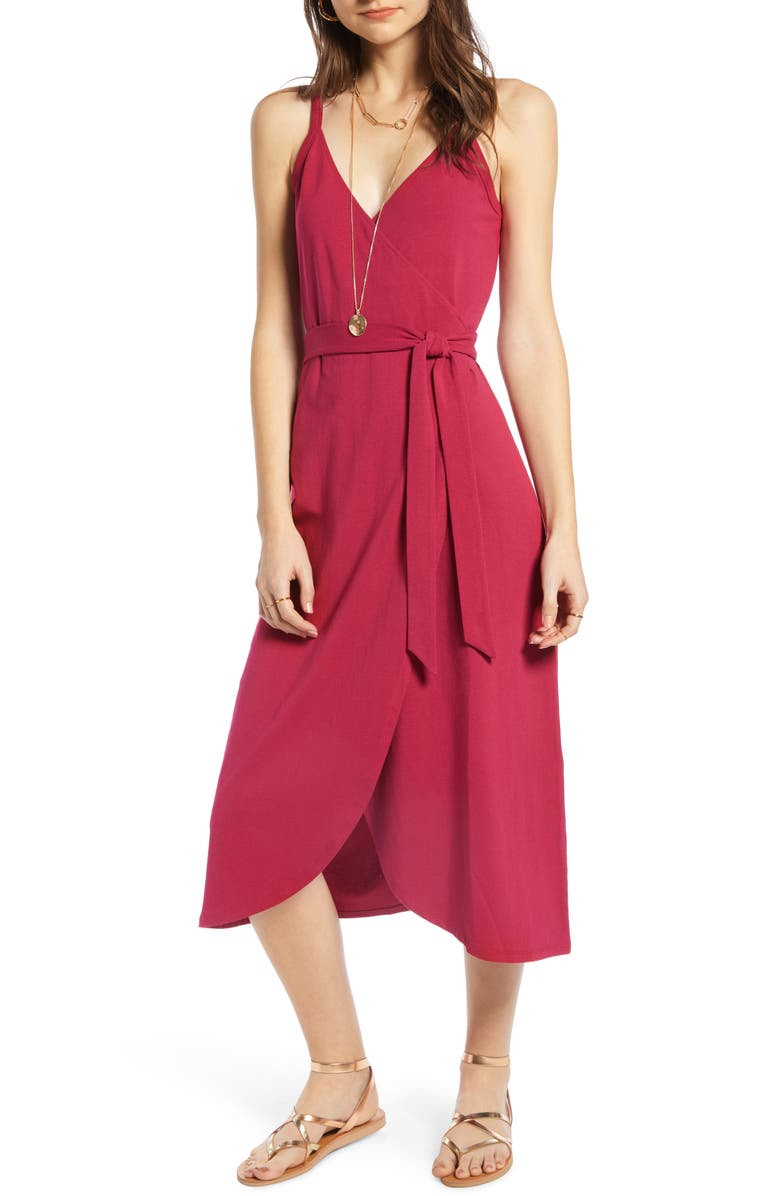 Treasure & Bond Knit Wrap Midi Sundress, Main, color, 