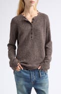 R13 Relaxed Distressed Henley Sweater