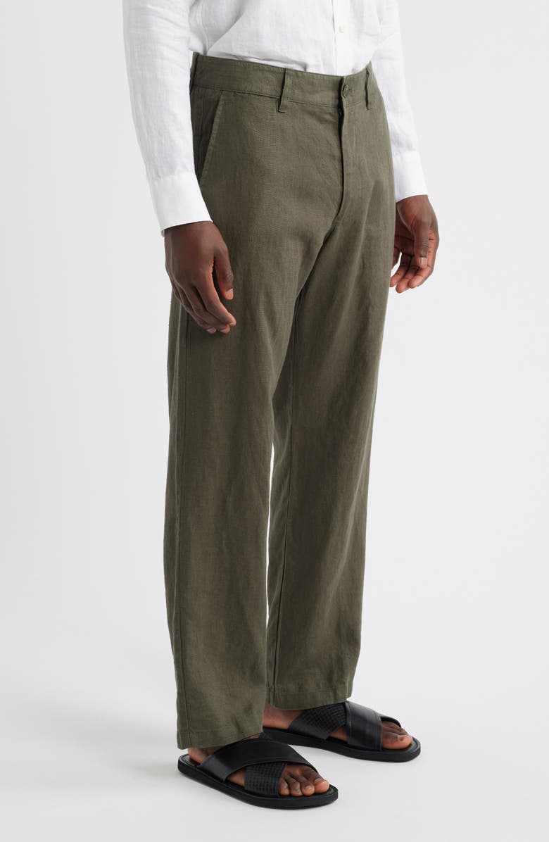 NN07 1454 Aden Flat Front Linen Chinos, Alternate, color, Croc Green