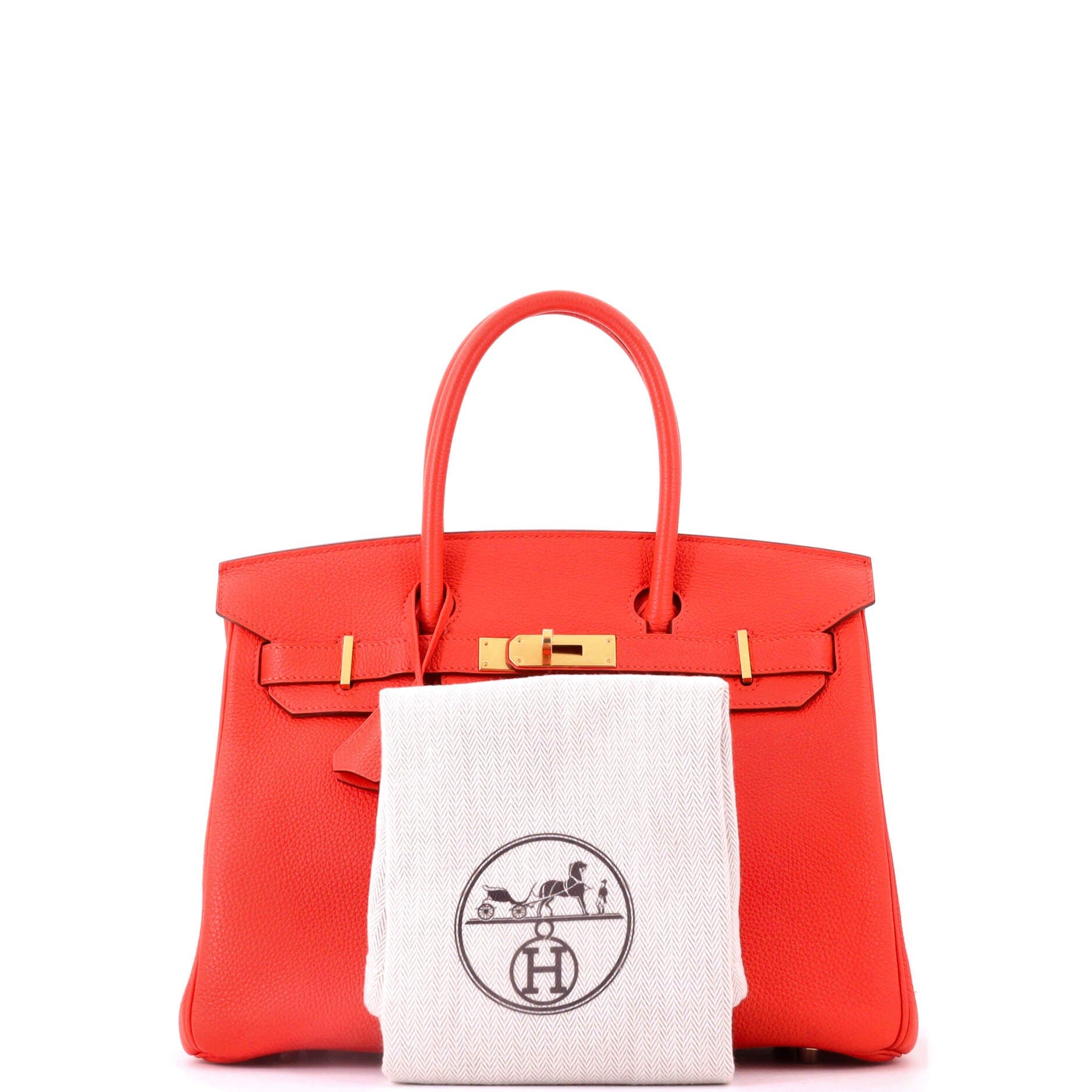 Birkin Handbag Orange Togo with Gold Hardware 30, Alternate, color, Red