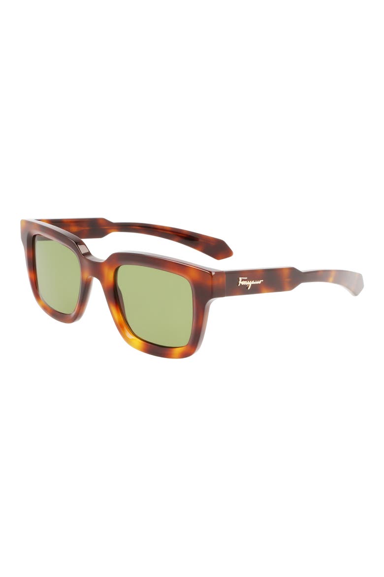 48mm Small Rectangular Sunglasses, Alternate, color, TORTOISE