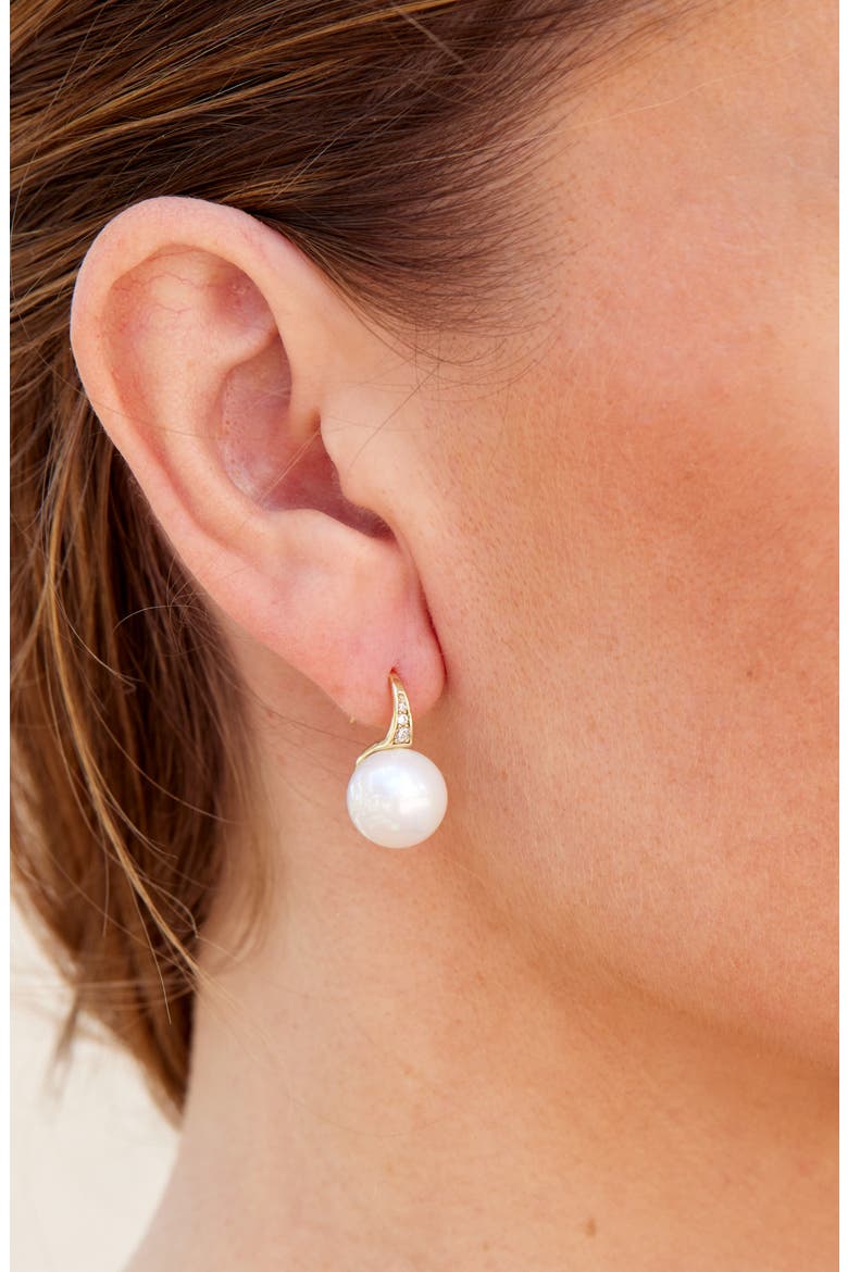 Cubic Zirconia & Mother-of-Pearl Drop Earrings, Alternate, color, YELLOW