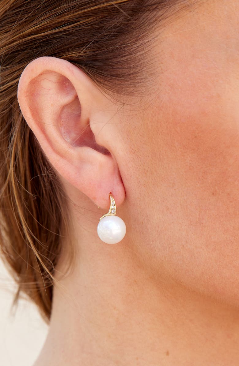 SAVVY CIE JEWELS Cubic Zirconia & Mother-of-Pearl Drop Earrings, Alternate, color, Yellow