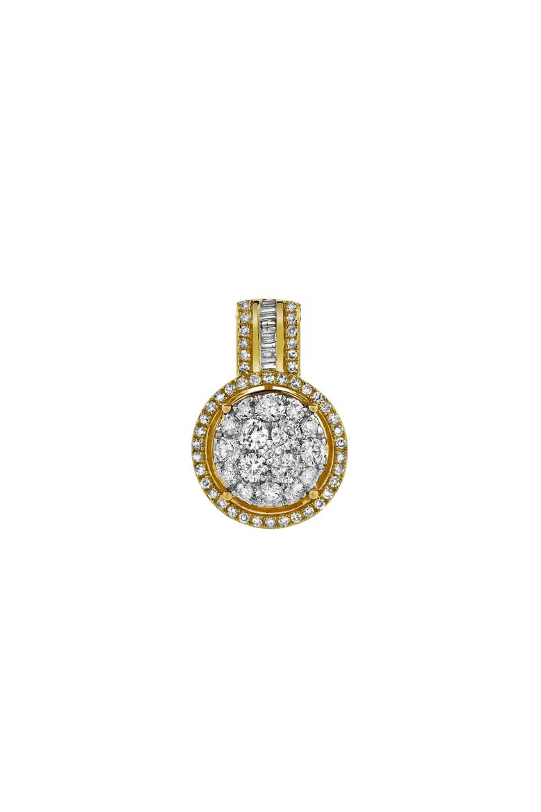 Luna Round Diamond Pendant in 10K Yellow Gold, Alternate, color, 10K Yellow Gold