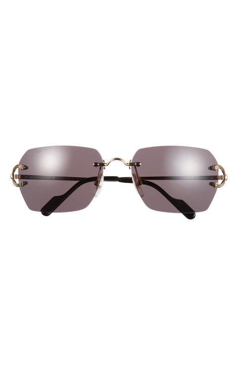 59mm Frameless Rectangular Sunglasses