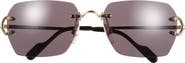 Cartier 59mm Frameless Rectangular Sunglasses
