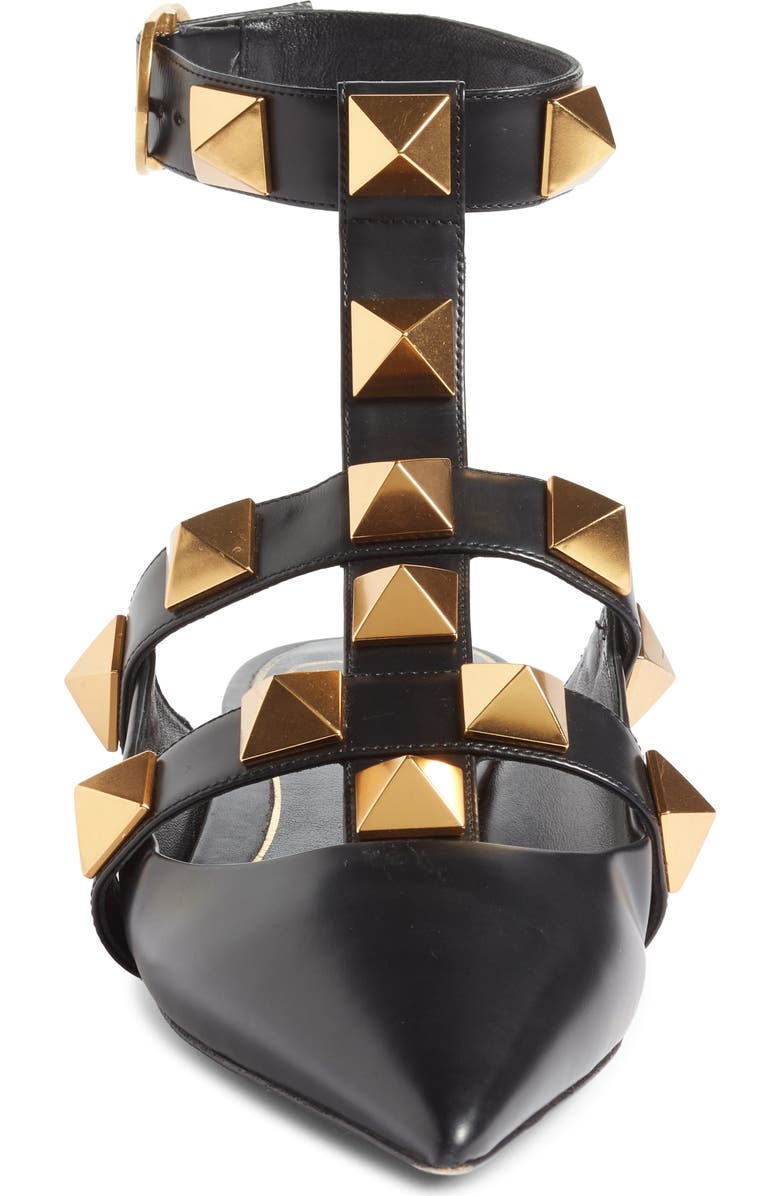 Valentino Garavani Valentino Roman Stud Ankle Strap Flat, Alternate, color,