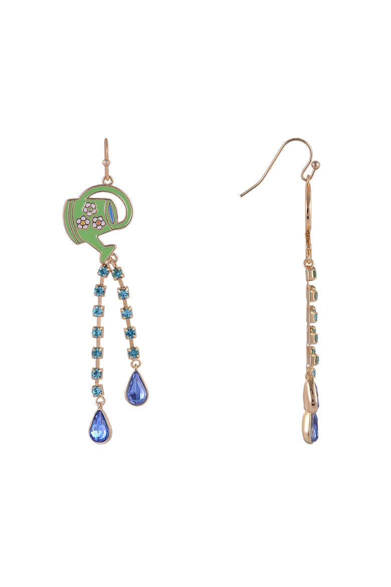 Springtime Watering Can Earrings, Alternate, color, Green