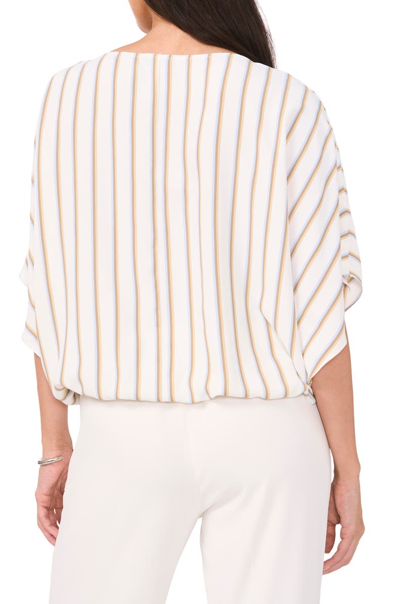Vince Camuto Stripe Blouson Top, Alternate, color, New Ivory
