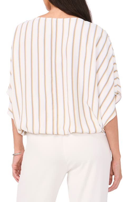Vince Camuto Stripe Blouson Top In New Ivory