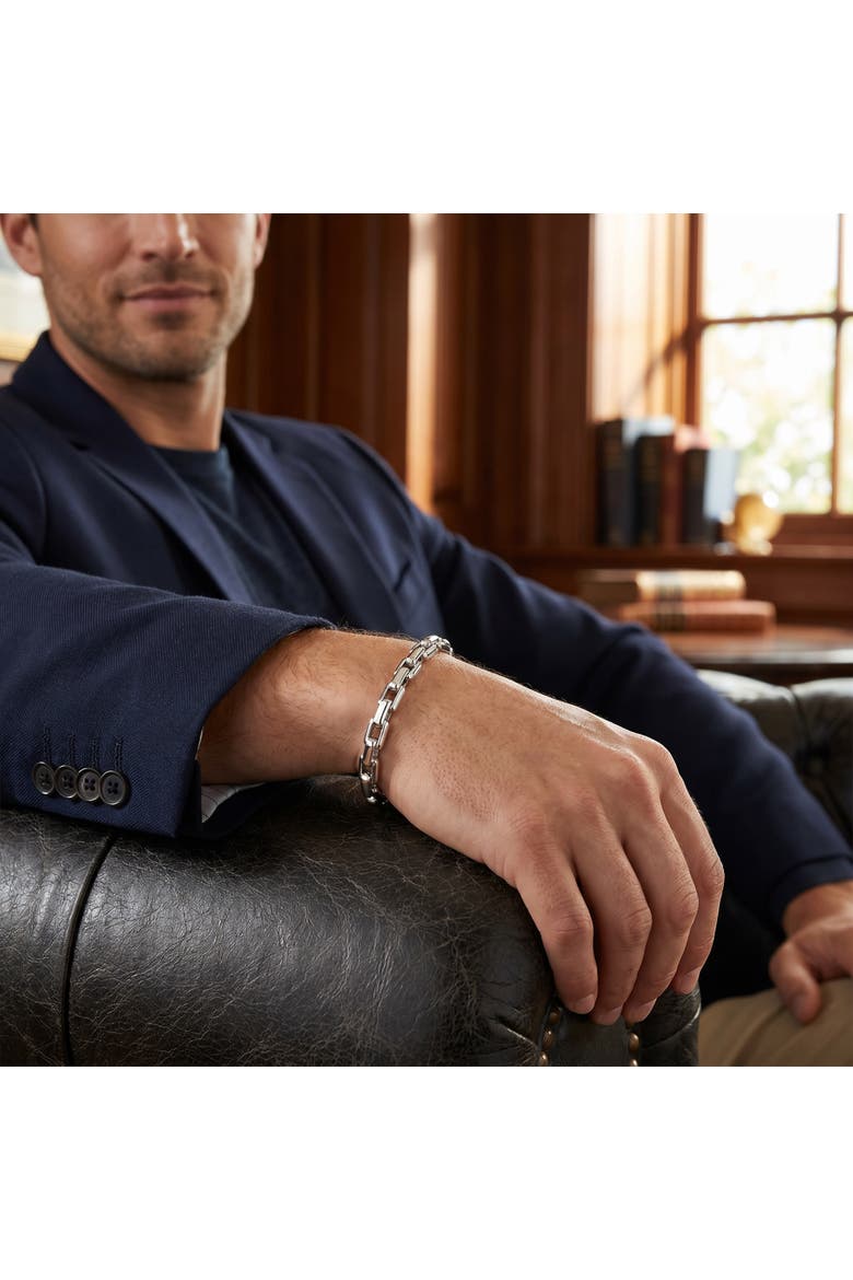 Men's Steel Single Tone Clasp 7.5mm Tight Link  8.5 " Bracelet, Alternate, color, Stainless Steel