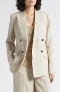 Reiss Kit Double Breasted Linen Blazer