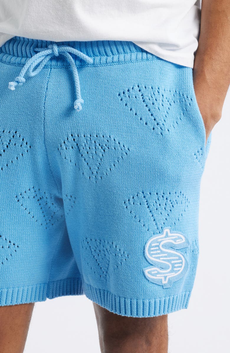 Billionaire Boys Club BB Cubic Cotton Pointelle Knit Drawstring Shorts, Alternate, color, 