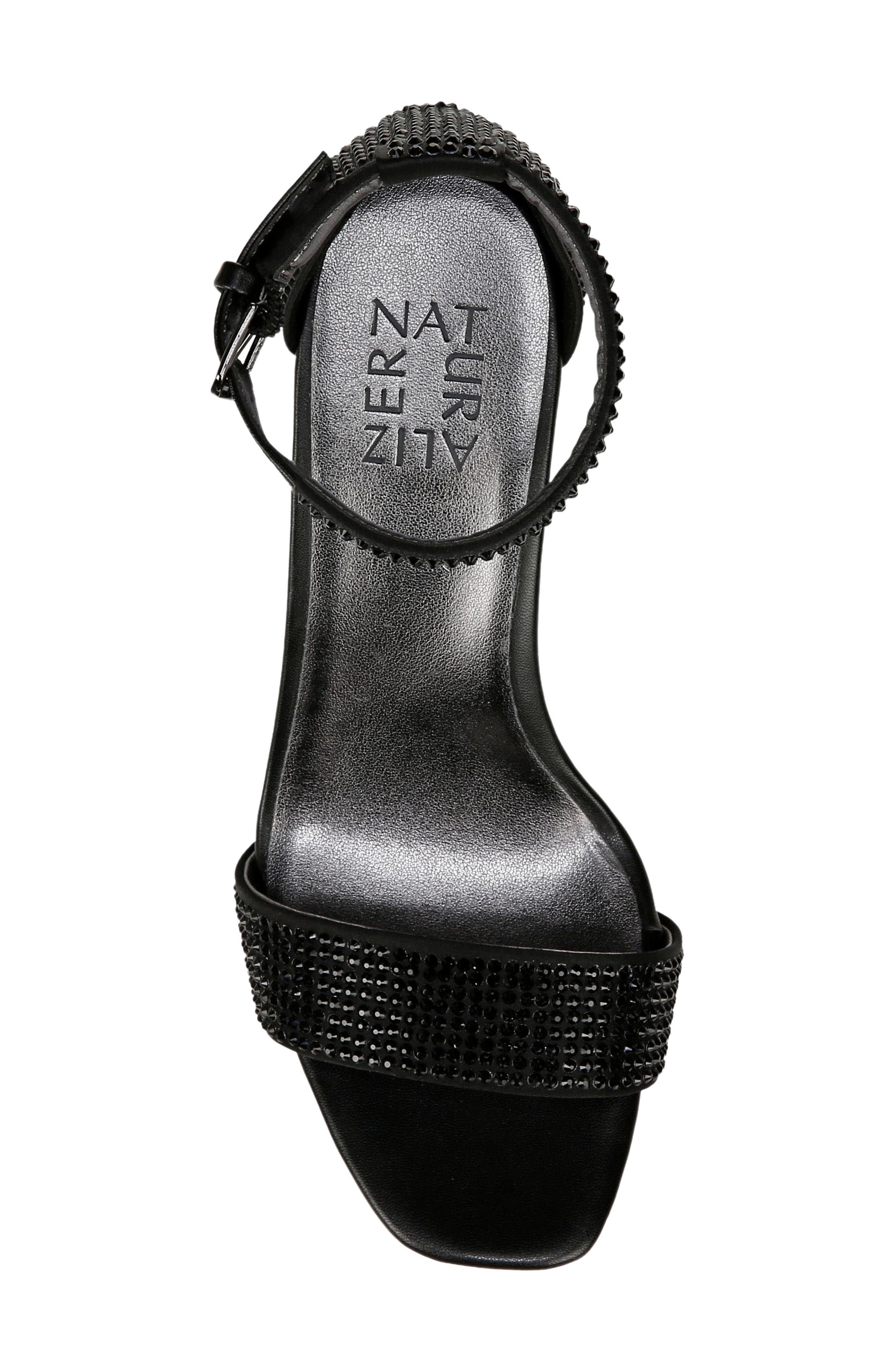 Naturalizer Joy Studded Ankle Strap Sandal, Alternate, color, Black