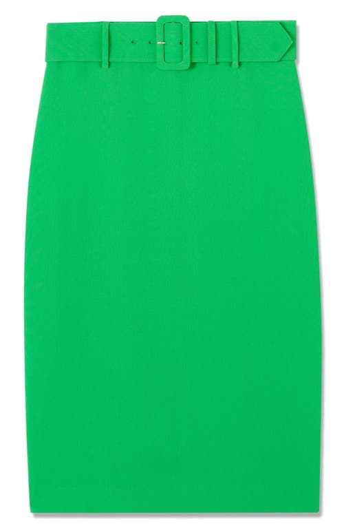 Lk Bennett Womens Gre-green Tabitha Belted-waist High-rise Crepe Pencil Skirt In Green